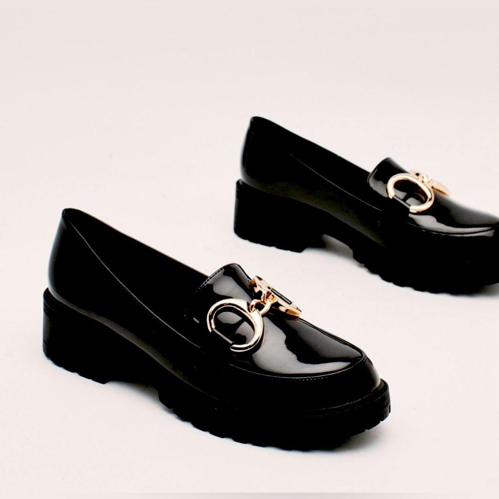 Nasty Gal, Size 7, patent leather loafers.